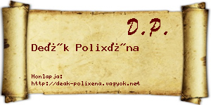 Deák Polixéna névjegykártya
