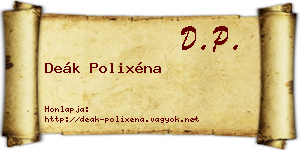 Deák Polixéna névjegykártya